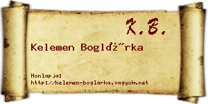 Kelemen Boglárka névjegykártya